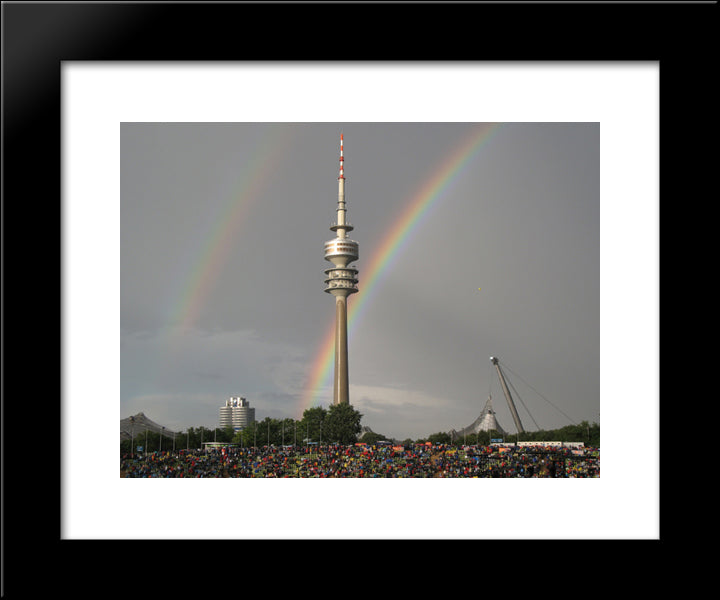 Olympic Stadium, Munich, Germany 20x24 Black Modern Wood Framed Art Print Poster