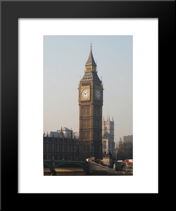 Big Ben, London 20x24 Black Modern Wood Framed Art Print Poster