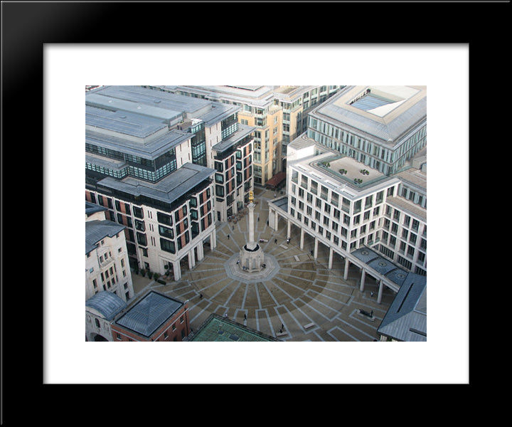 St. Paul'S Patemoster Square, London 20x24 Black Modern Wood Framed Art Print Poster