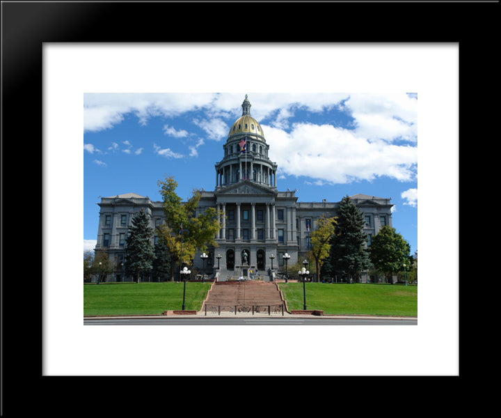 Denver Capital Building 20x24 Black Modern Wood Framed Art Print Poster