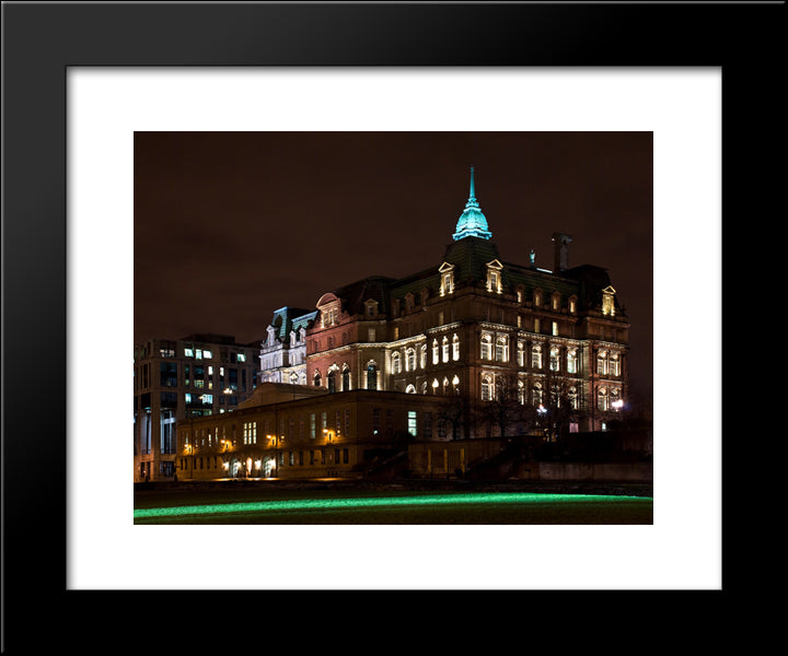 City Hall Of Montreal 20x24 Black Modern Wood Framed Art Print Poster
