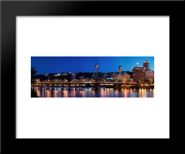 Hawthorne Bridge, Portland, Oregon 20x24 Black Modern Wood Framed Art Print Poster