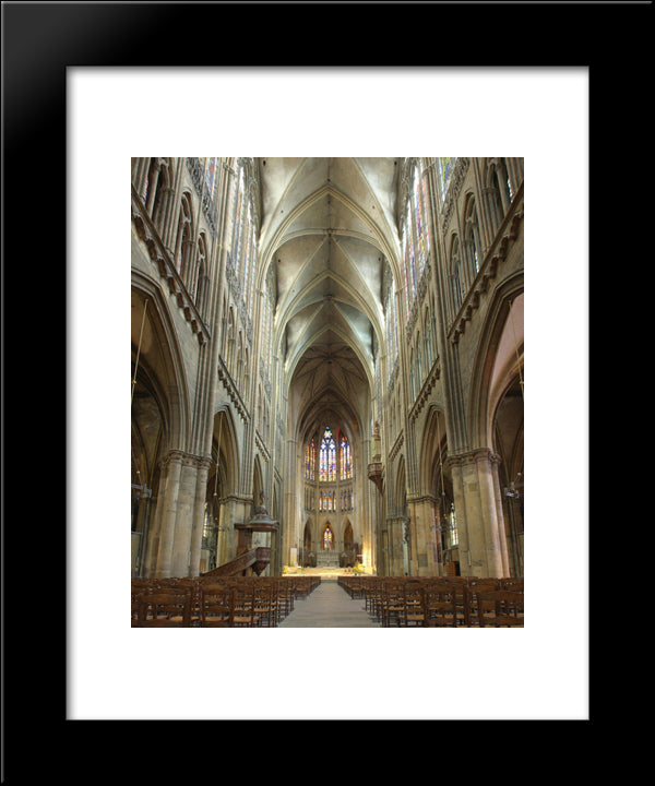Metz Cathedral, France 20x24 Black Modern Wood Framed Art Print Poster