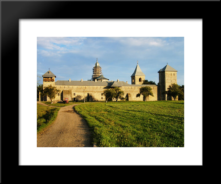 Dragomirna Monastery 20x24 Black Modern Wood Framed Art Print Poster