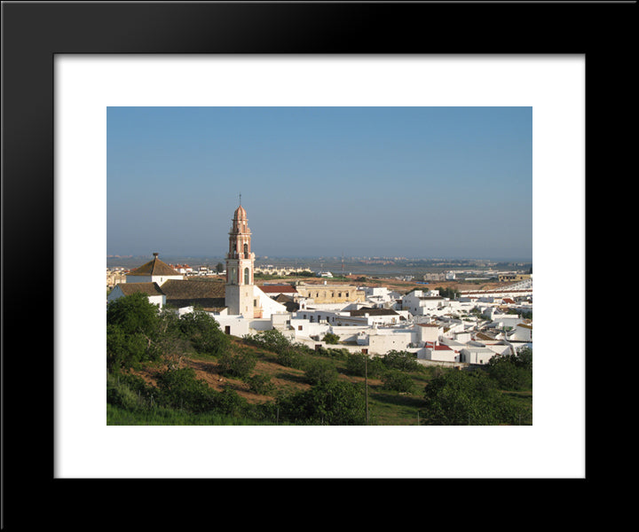Ayamonte And San Salvador Church 20x24 Black Modern Wood Framed Art Print Poster