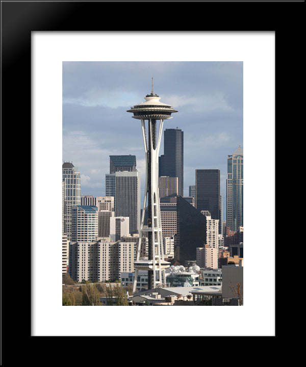The Space Needle, Seattle 20x24 Black Modern Wood Framed Art Print Poster
