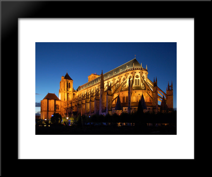 Kathedrale Saint Etienne Von Bourges 20x24 Black Modern Wood Framed Art Print Poster