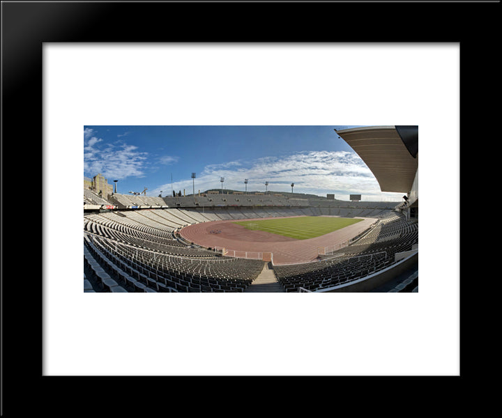 Estadi Olimpic Lluis Companys, Barcelona 20x24 Black Modern Wood Framed Art Print Poster