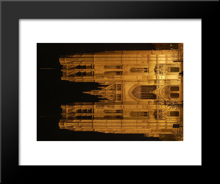 Cathedral St. Michel, Brusels, Belgium 20x24 Black Modern Wood Framed Art Print Poster