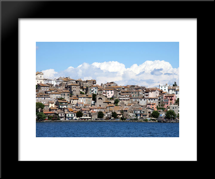 Anguillara Sabazia, Italy 20x24 Black Modern Wood Framed Art Print Poster