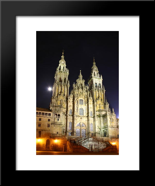 Cathedral De Santiago De Compostela, Spain 20x24 Black Modern Wood Framed Art Print Poster