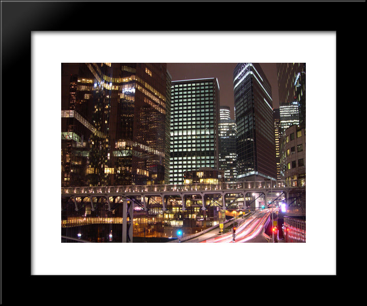 Esplanade Of La Defense, France 20x24 Black Modern Wood Framed Art Print Poster