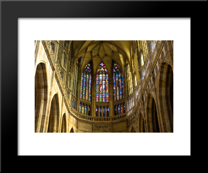 St. Vitus Cathedral Interior, Prague Czech 20x24 Black Modern Wood Framed Art Print Poster
