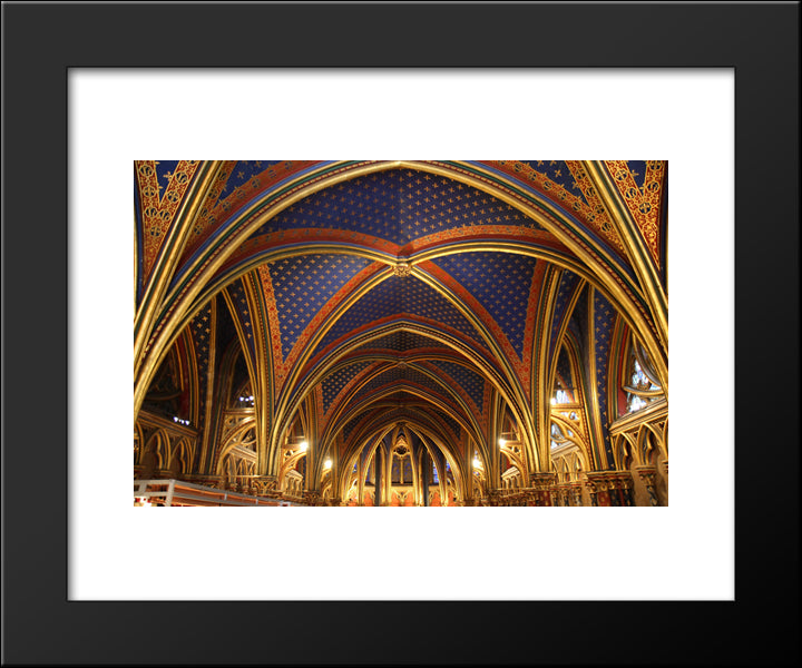 Holy Chapel Ceiling, Paris 20x24 Black Modern Wood Framed Art Print Poster