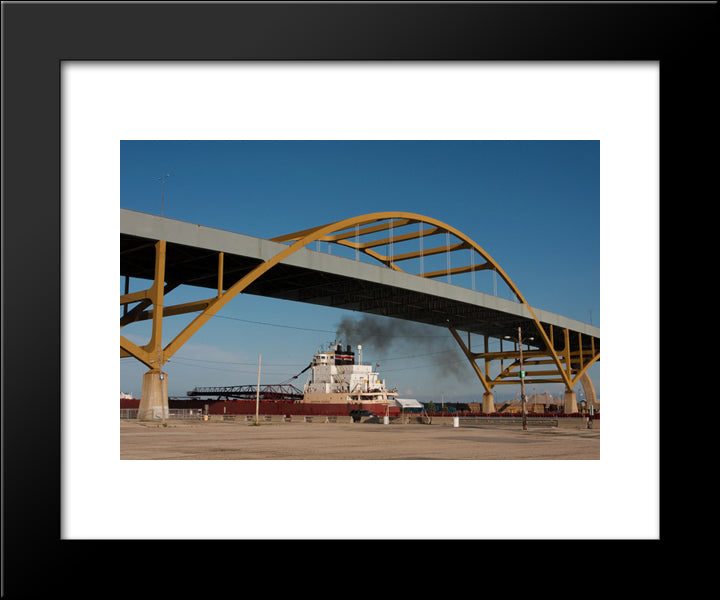 Hoan Bridge, Milwaukee, Wisconsin 20x24 Black Modern Wood Framed Art Print Poster