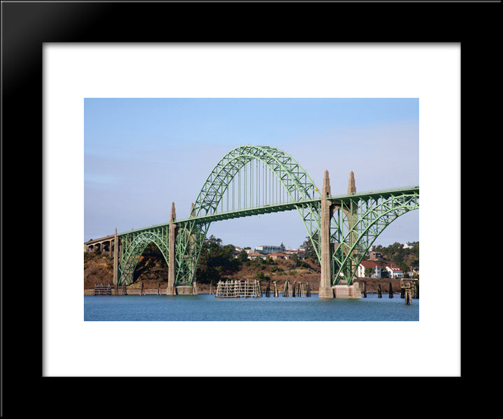 Yaquina Bay Bridge, Newport, Oregon 20x24 Black Modern Wood Framed Art Print Poster