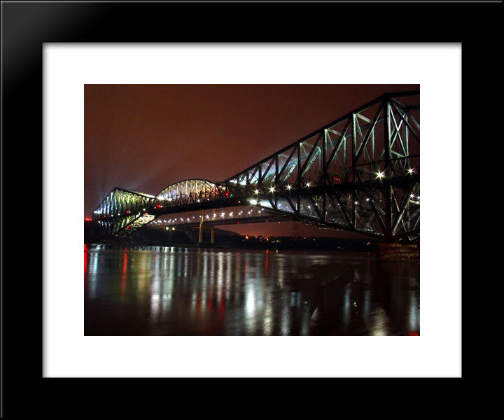 Quebec Bridge, Canada 20x24 Black Modern Wood Framed Art Print Poster