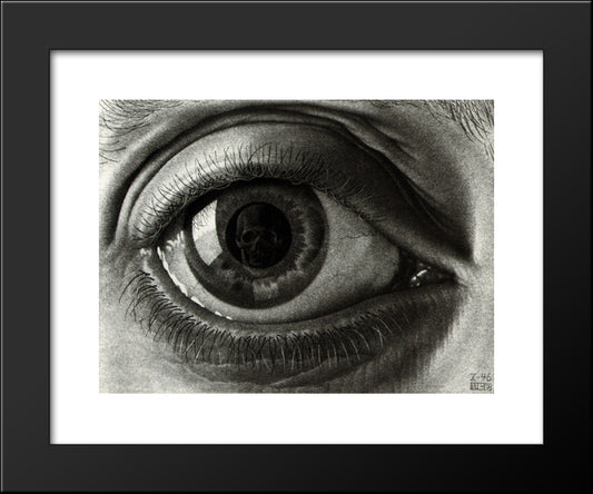 The Eye 20x24 Black Modern Wood Framed Art Print Poster by Escher, M.C.