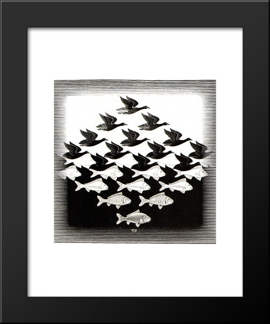 Sky And Water I 20x24 Black Modern Wood Framed Art Print Poster by Escher, M.C.