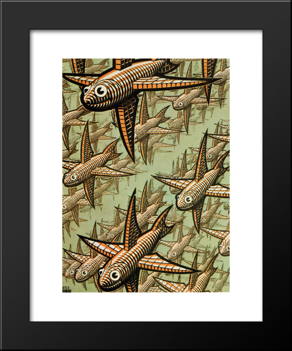 Depth 20x24 Black Modern Wood Framed Art Print Poster by Escher, M.C.