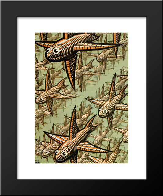 Depth 20x24 Black Modern Wood Framed Art Print Poster by Escher, M.C.