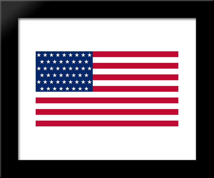 USA Flag 20x24 Black Modern Wood Framed Art Print Poster