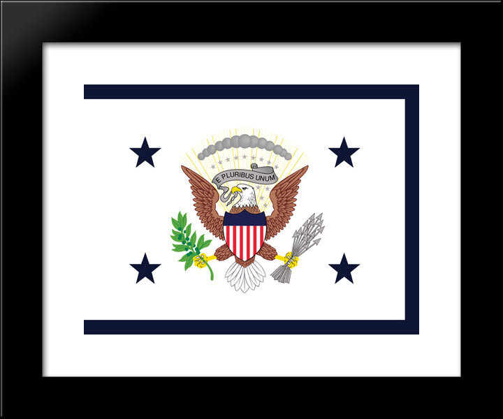 Vice President Of The United States Flag 20x24 Black Modern Wood Framed Art Print Poster