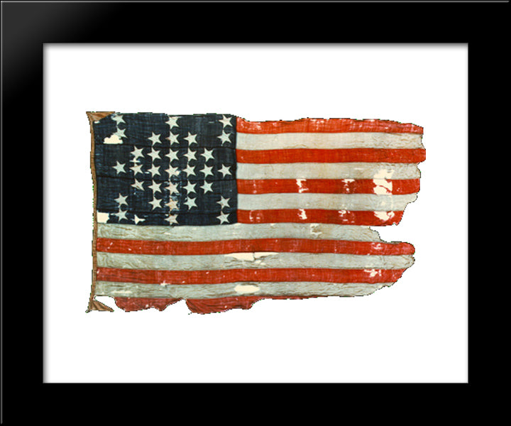 United States Fort Sumpter Storm Flag 20x24 Black Modern Wood Framed Art Print Poster
