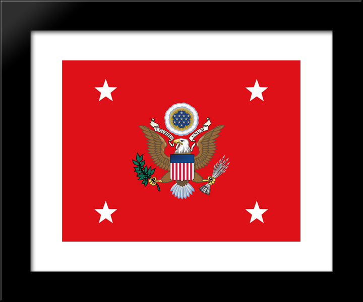 Secretary Of The Army Flag 20x24 Black Modern Wood Framed Art Print Poster