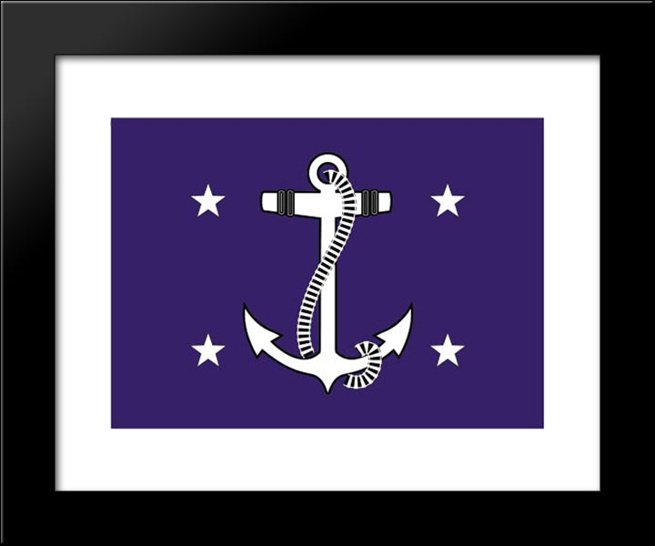 Secretary Of The Navy Flag 20x24 Black Modern Wood Framed Art Print Poster