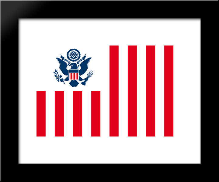 Custom Service Flag 20x24 Black Modern Wood Framed Art Print Poster