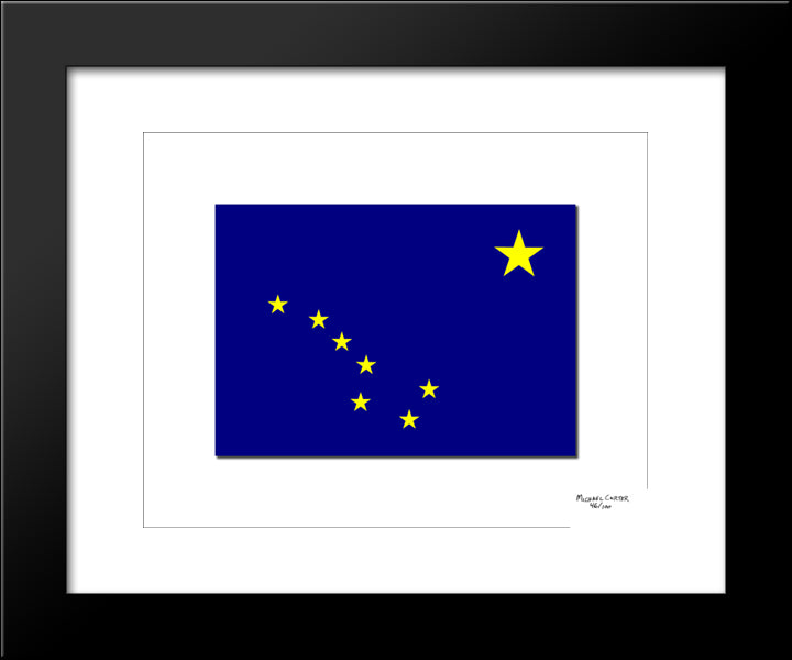 Alaska State Flag 20x24 Black Modern Wood Framed Art Print Poster