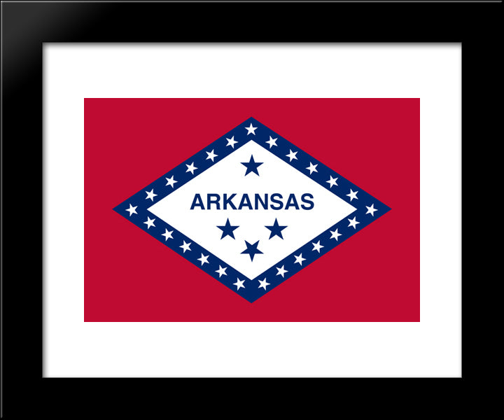 Arkansas State Flag 20x24 Black Modern Wood Framed Art Print Poster
