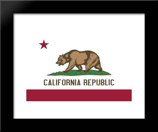 California State Flag 20x24 Black Modern Wood Framed Art Print Poster