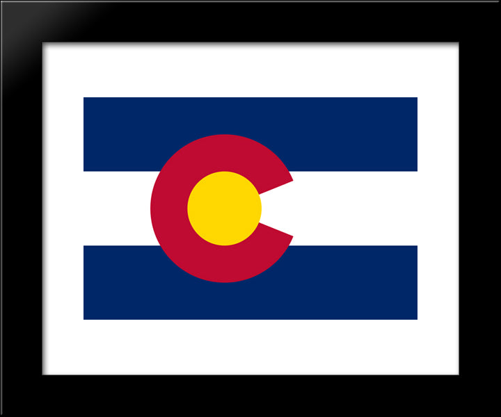 Colorado State Flag 20x24 Black Modern Wood Framed Art Print Poster