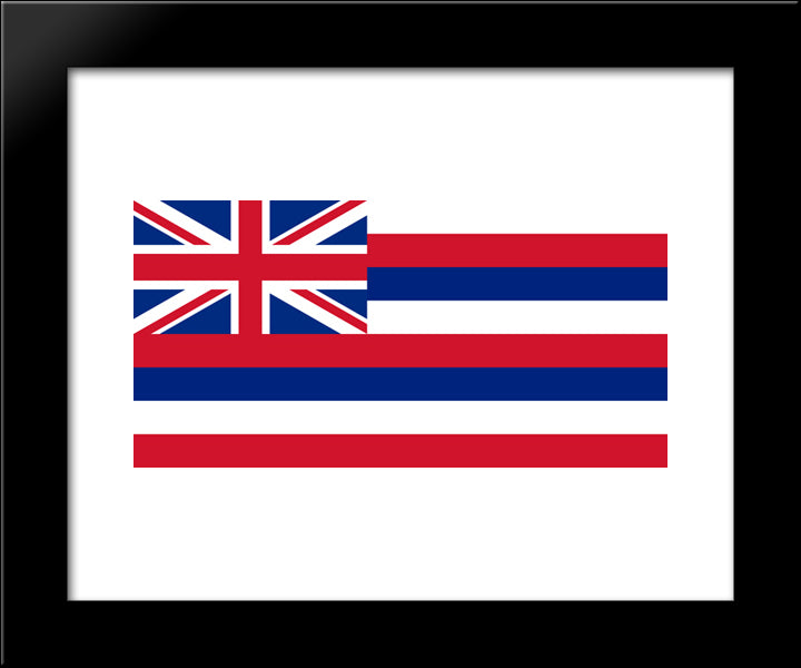 Hawaii State Flag 20x24 Black Modern Wood Framed Art Print Poster