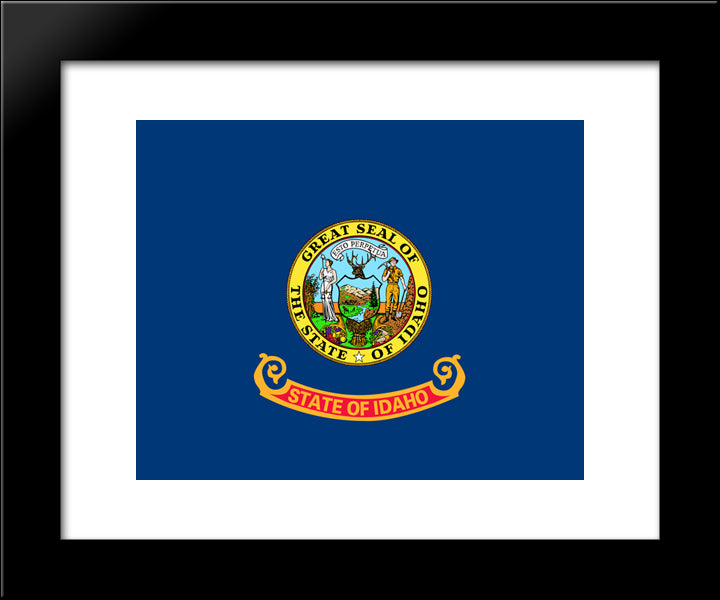 Idaho State Flag 20x24 Black Modern Wood Framed Art Print Poster
