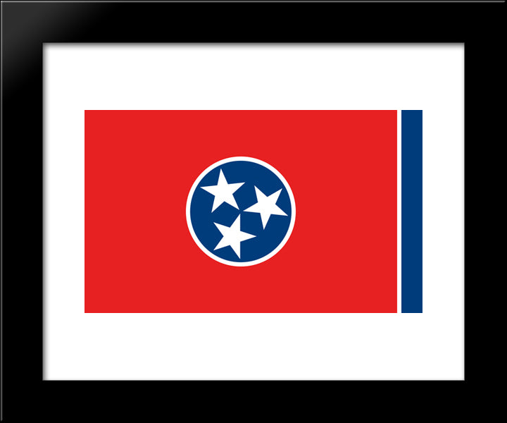 Tennessee State Flag 20x24 Black Modern Wood Framed Art Print Poster