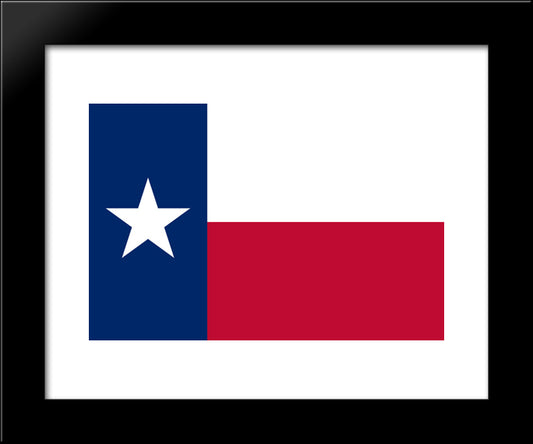 Texas State Flag 20x24 Black Modern Wood Framed Art Print Poster