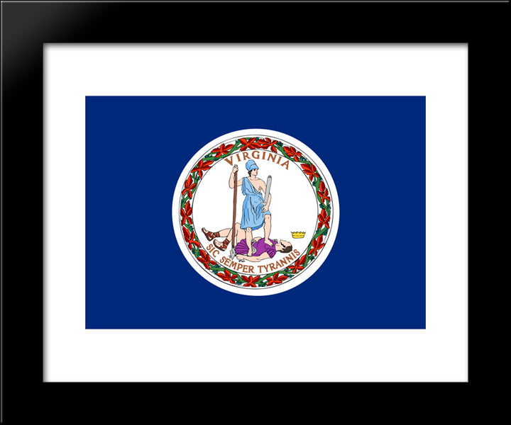 Virginia State Flag 20x24 Black Modern Wood Framed Art Print Poster