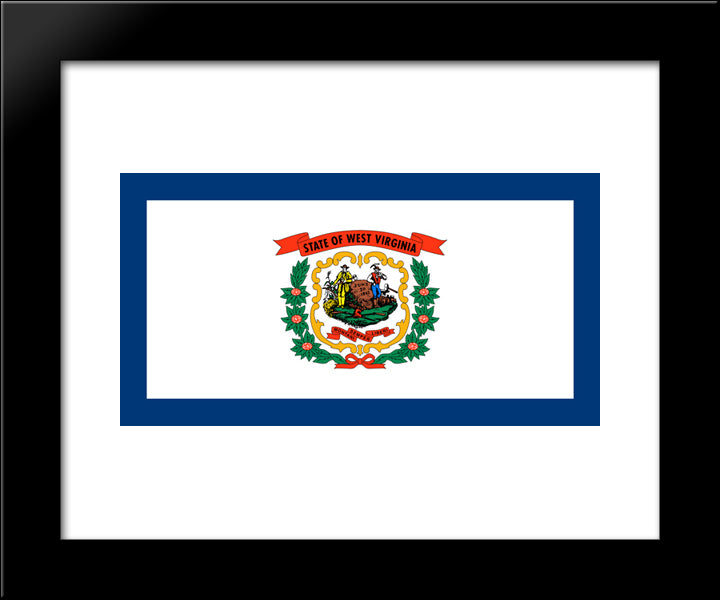 West Virginia State Flag 20x24 Black Modern Wood Framed Art Print Poster