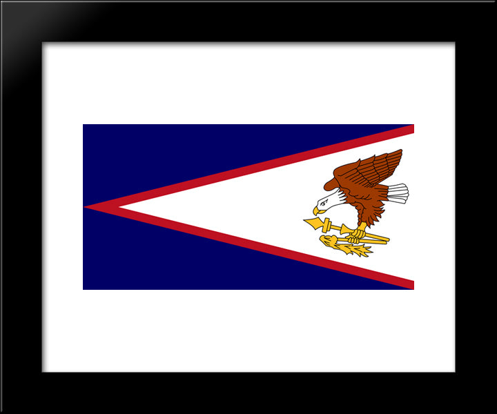 American Samoa Flag 20x24 Black Modern Wood Framed Art Print Poster