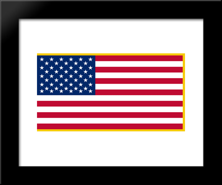 United States Military Flag 20x24 Black Modern Wood Framed Art Print Poster