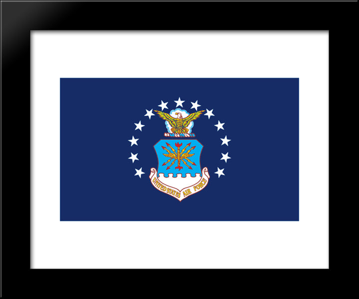United States Air Force Flag 20x24 Black Modern Wood Framed Art Print Poster