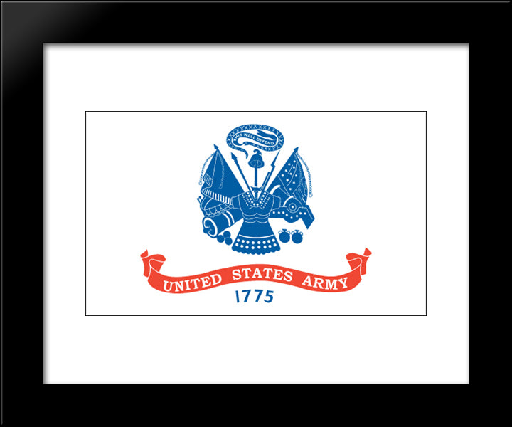 United States Army Flag 20x24 Black Modern Wood Framed Art Print Poster