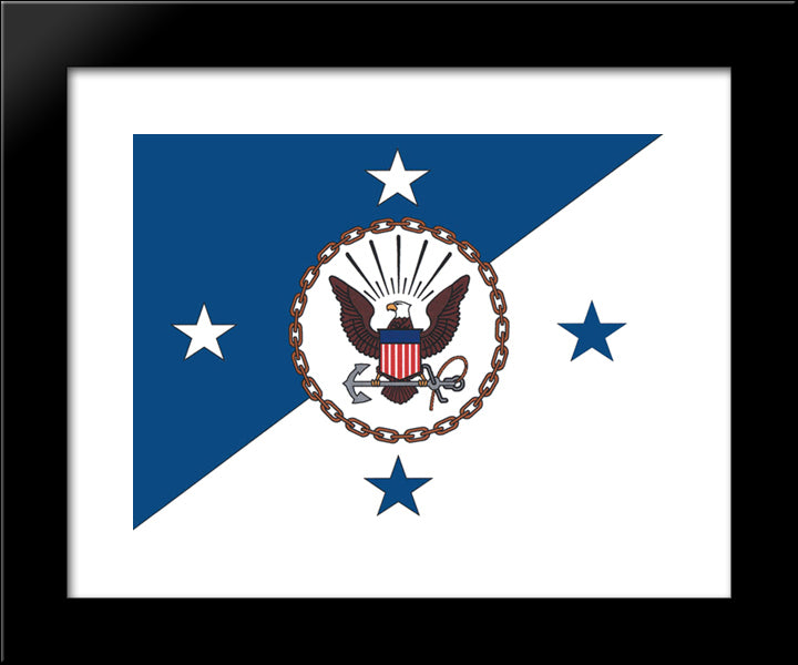 Chief Of Naval Operations Flag 20x24 Black Modern Wood Framed Art Print Poster