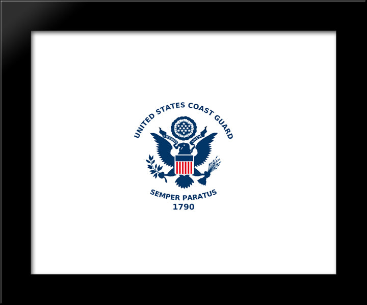 United States Coast Guard Flag 20x24 Black Modern Wood Framed Art Print Poster