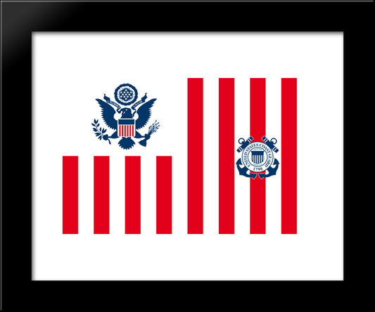 United States Coast Guard Flag 20x24 Black Modern Wood Framed Art Print Poster