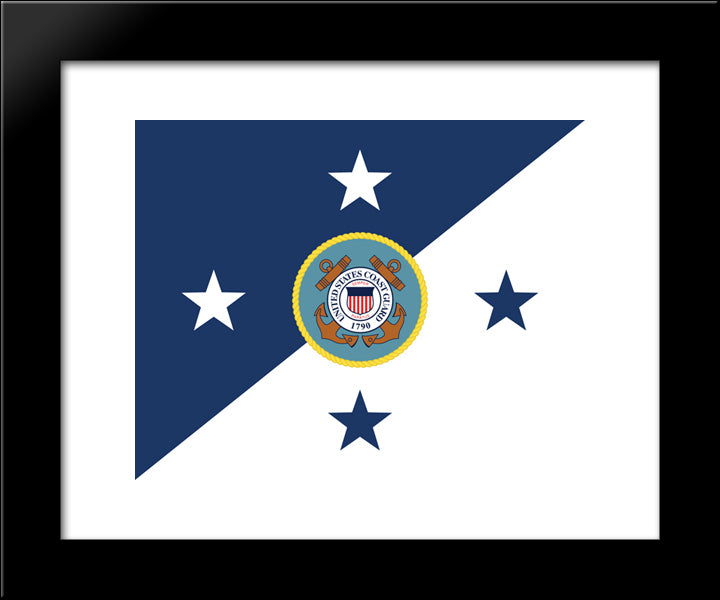 Commandant Coast Guard Flag 20x24 Black Modern Wood Framed Art Print Poster