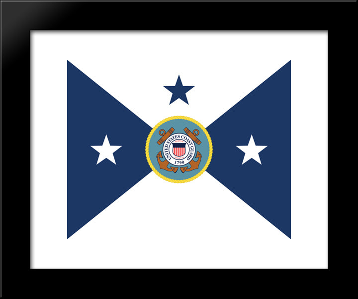 Vice Commanant Coast Guard Flag 20x24 Black Modern Wood Framed Art Print Poster